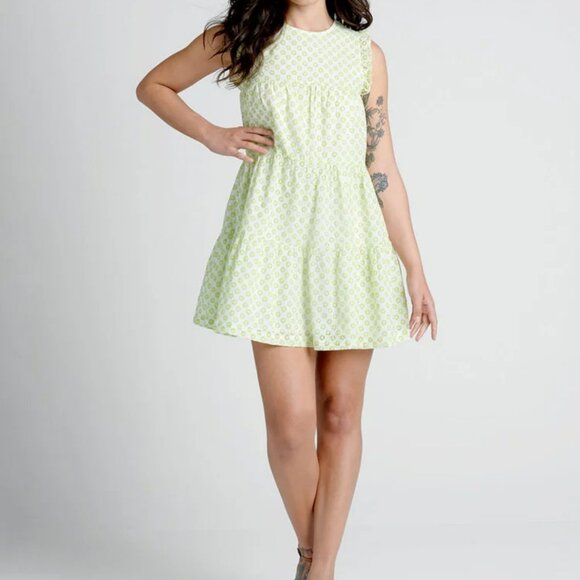 Retro Day Tripping in Eyelet Flower Fields Trapeze Dress - Picture 1 of 13